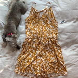 OLD NAVY Yellow Tropical Floral Romper